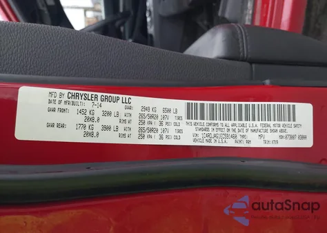 2014 Dodge Durango Sxt z USA, uszkodzony, nr VIN 1C4RDJAG1EC591460